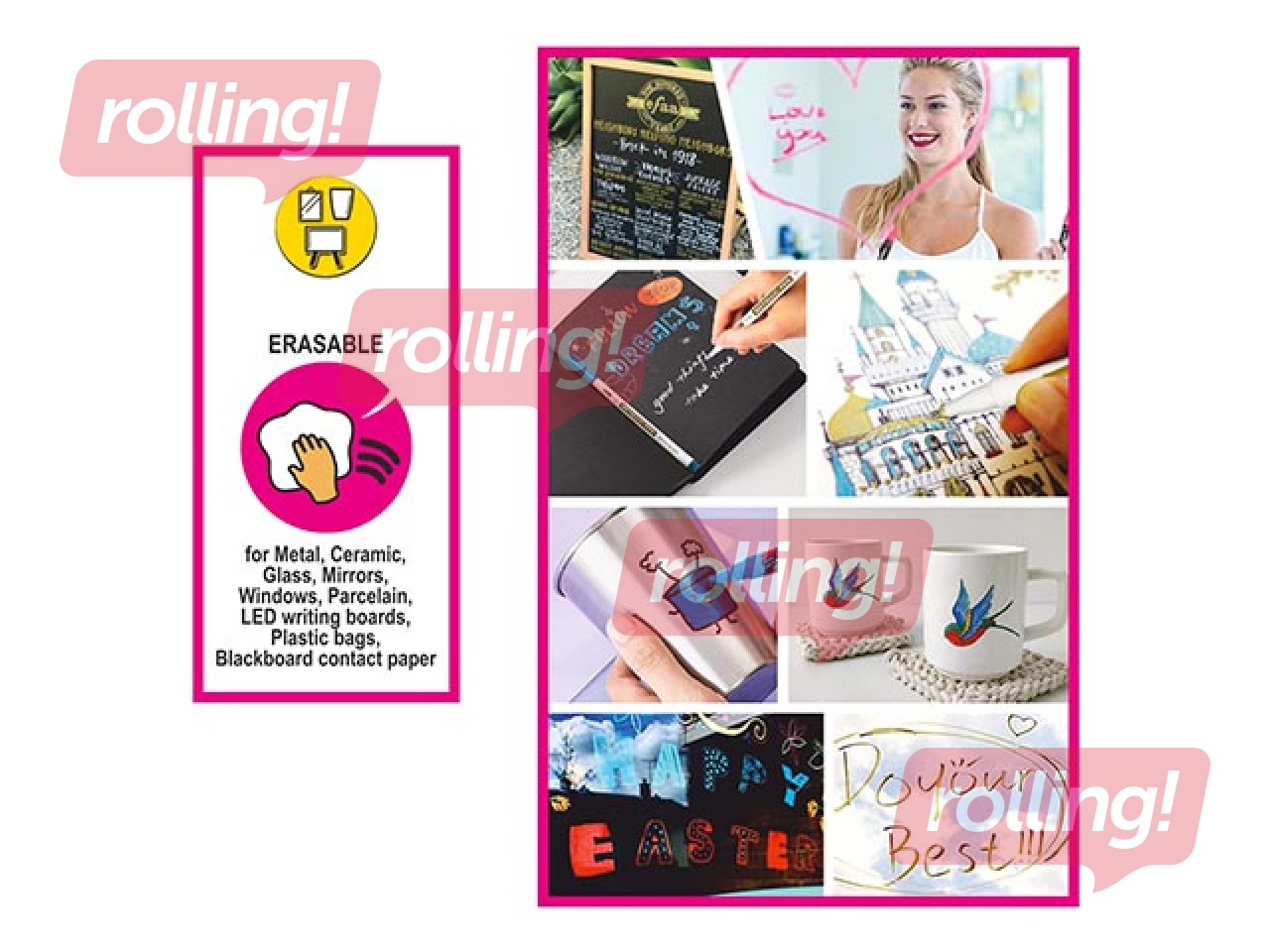 Kriidimarkerid Centrum Metallic, 3-5 mm, 8 värvi