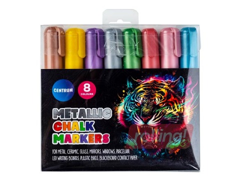 Набор меловых маркеров Centrum Metallic, 3-5 мм,, 8 цветов