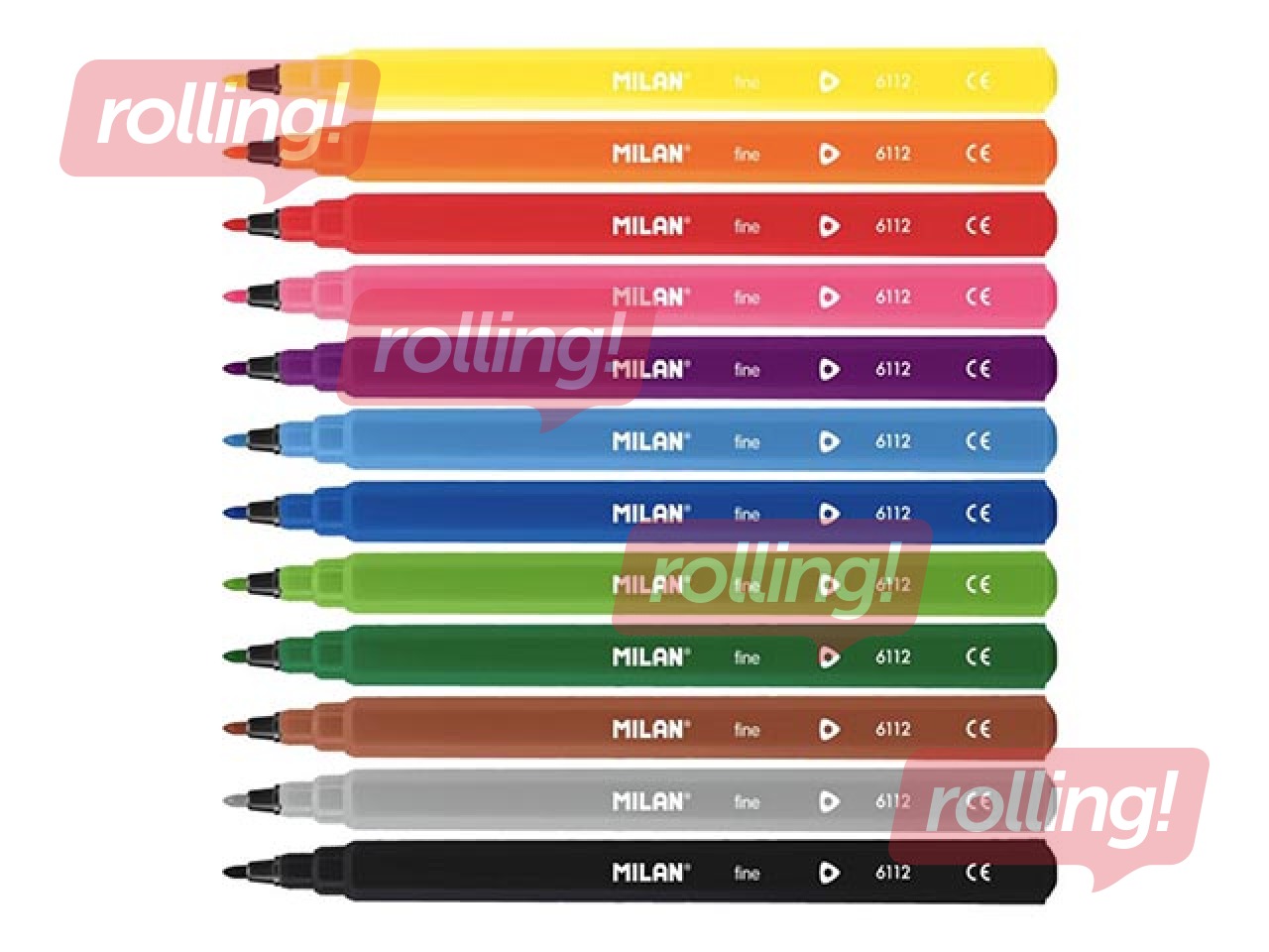 Fibrepens Milan, triangular, 12 colours