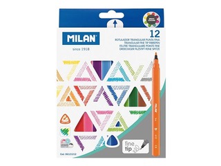 Flomāsteri Milan, trīstūrveida, 12 krāsas
