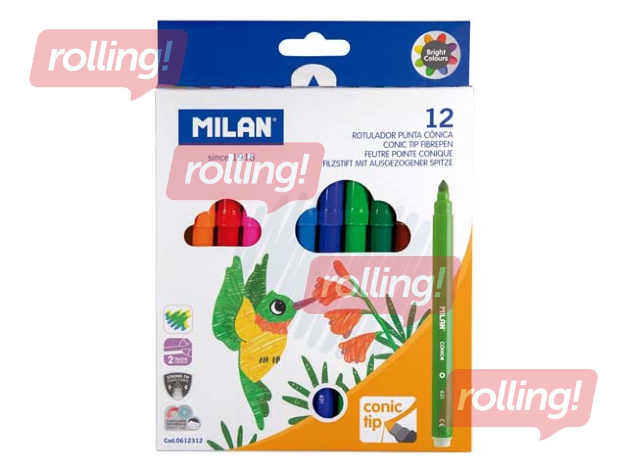 Viltpliiatsid Milan, 12 värvid