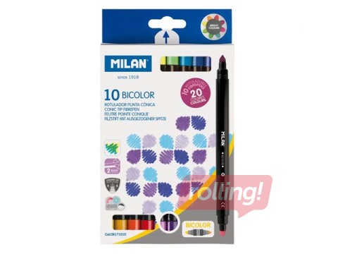 Vildpliiatsid Milan Bicolour, 20 värvi