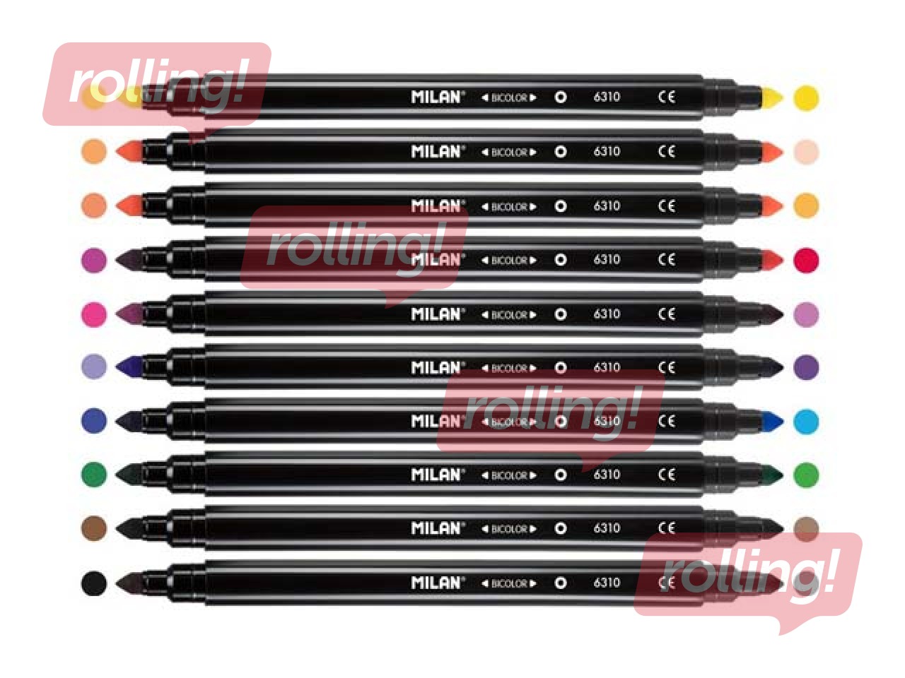 Vildpliiatsid Milan Bicolour, 20 värvi