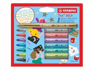 Flomasteri Stabilo Trio Deco, 8 krāsas