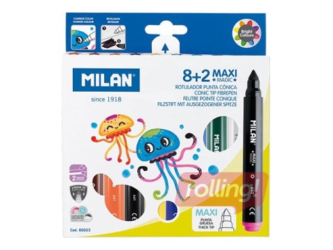 Меняющие цвет фломастеры Milan Maxi Magic, 10 шт.