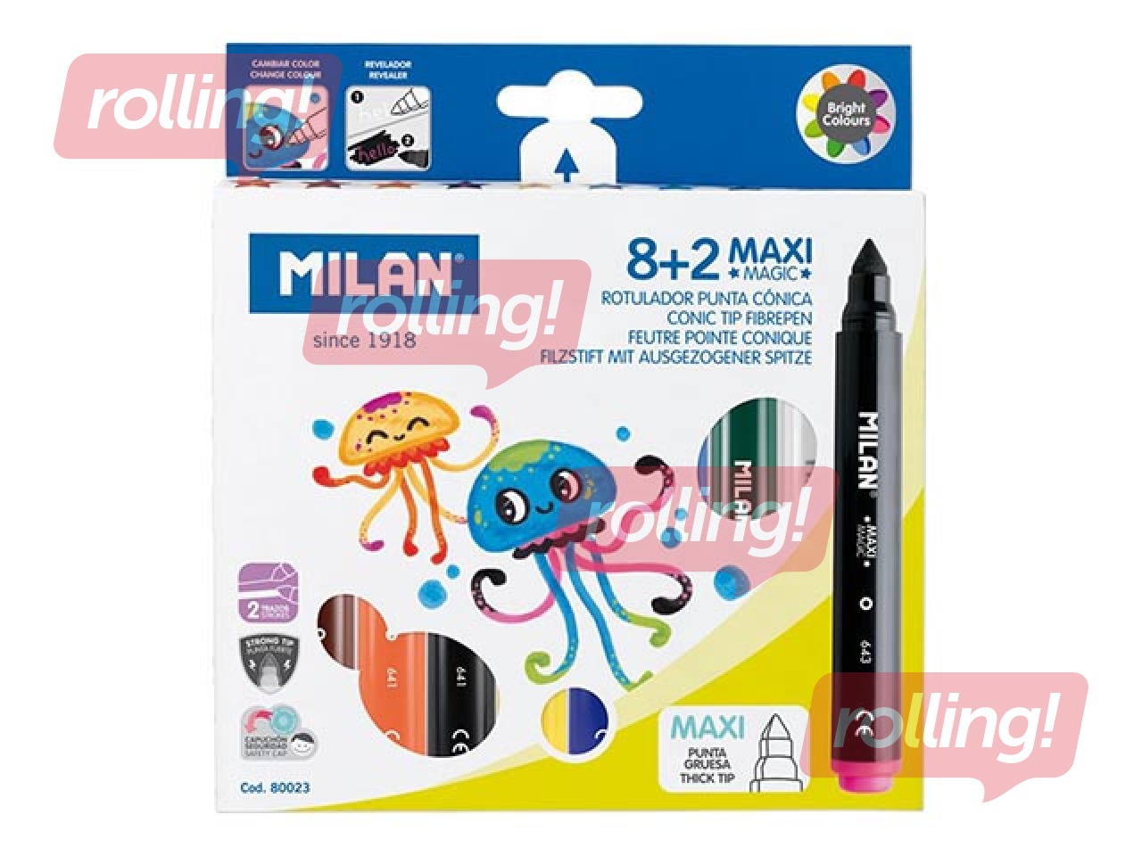 Меняющие цвет фломастеры Milan Maxi Magic, 10 шт.
