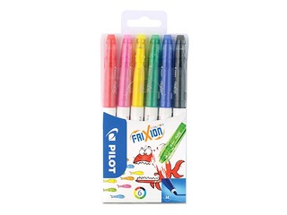 Flomāsteri Pilot Frixion Color, dzēšami, 6 krāsas