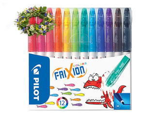 Viltpliiatsid Pilot Frixion Color, kustutatav, 12 värvi +Jaanipäeva kingitus!