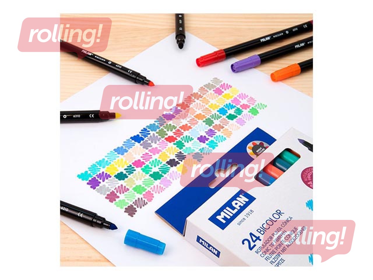 Viltpliiatsid Milan Bicolour, 48 värvi, kahe otsaga