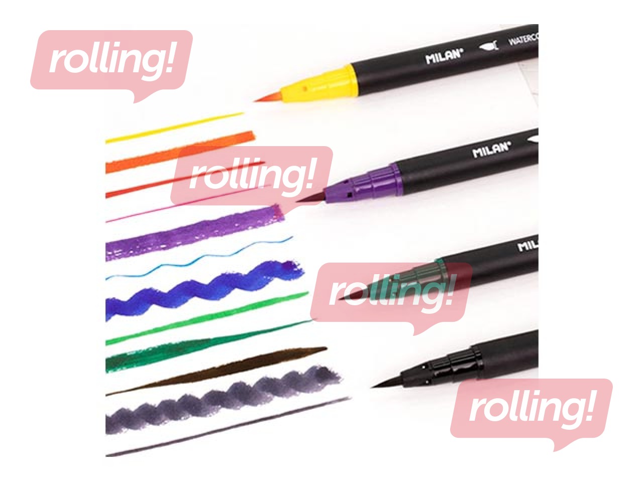 Fibrepens Milan, brush tip, watercolour, 12 colors