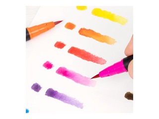 Fibrepens Milan, brush tip, watercolour, 12 colors