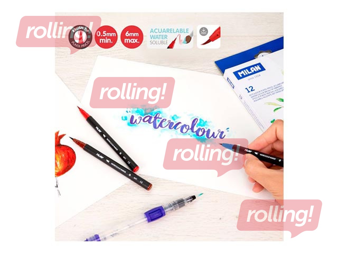 Flomāsteri otas tipa Milan, akvareļu, 12 krāsas