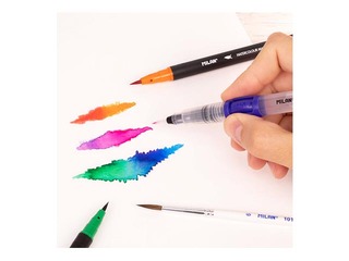 Viltpliiatsid Milan, pintsli ots, akvarell, 12 värvi