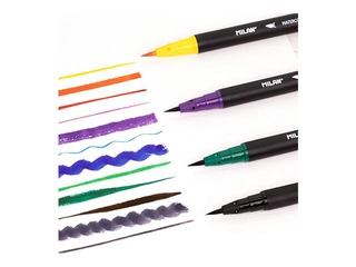 Viltpliiatsid Milan, pintsli ots, akvarell, 12 värvi