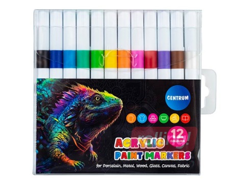 Acrylic paint markers Centrum, 12 colours
