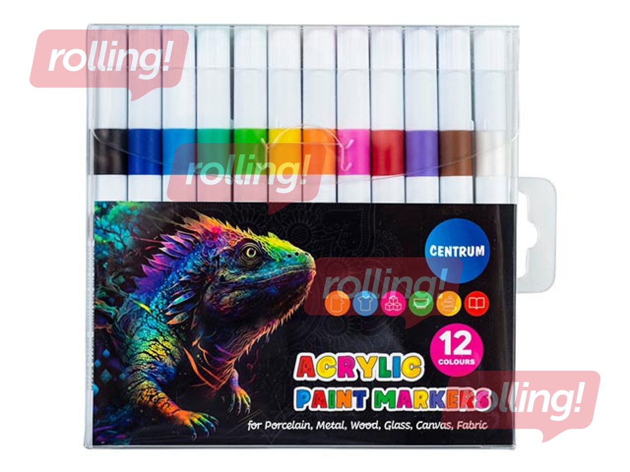 Acrylic paint markers Centrum, 12 colours