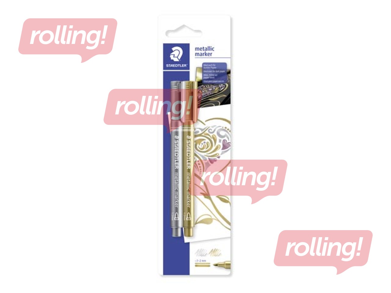 Marker Staedtler, 8323 metallic silver and gold