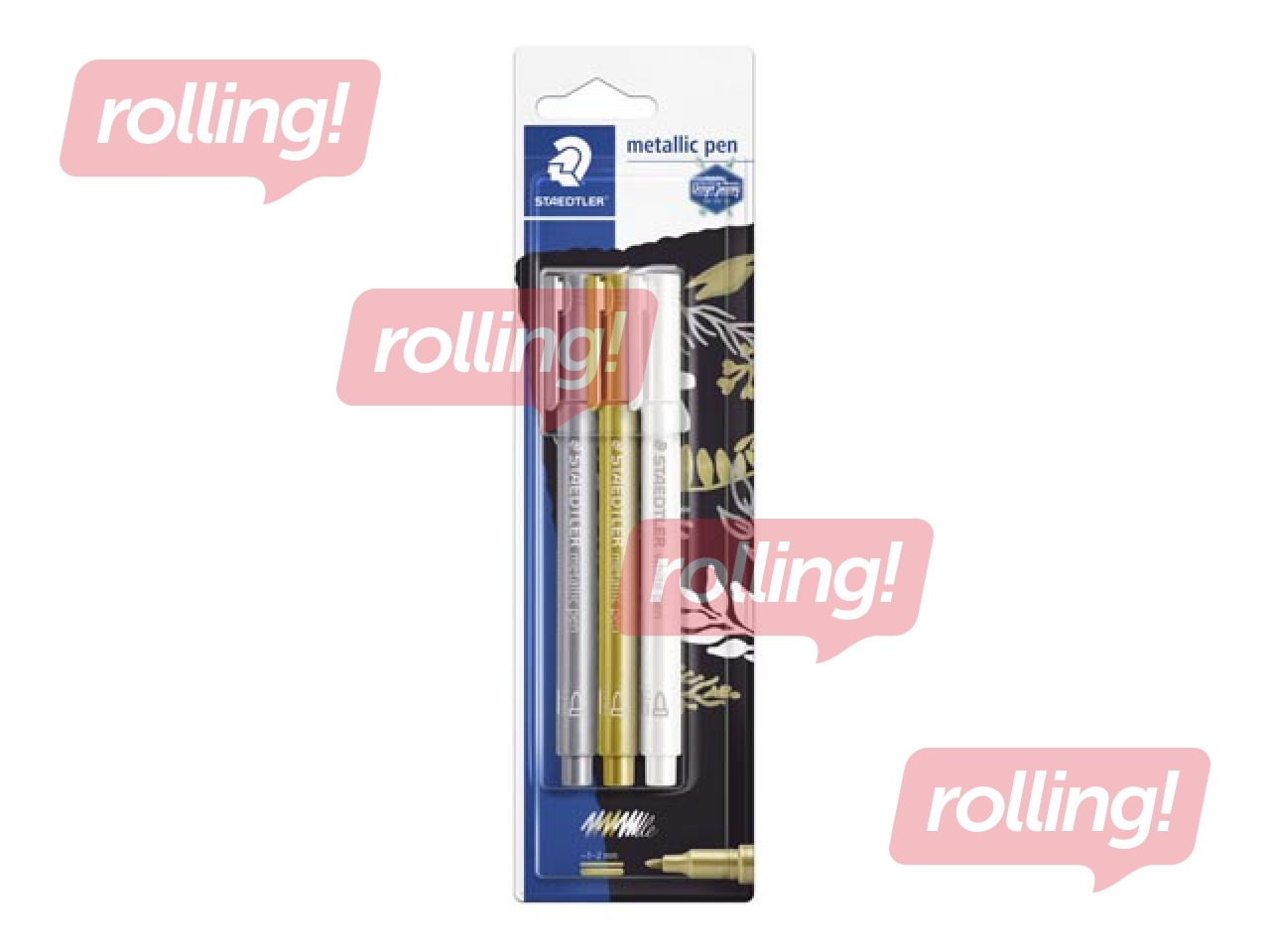 Viltpliiatsid Staedtler, 8323 metallik, hõbedane, kuldne ja valge