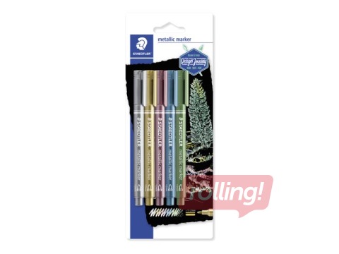 Flomāsteri Staedtler, 8323 metāliskas 5 krāsas