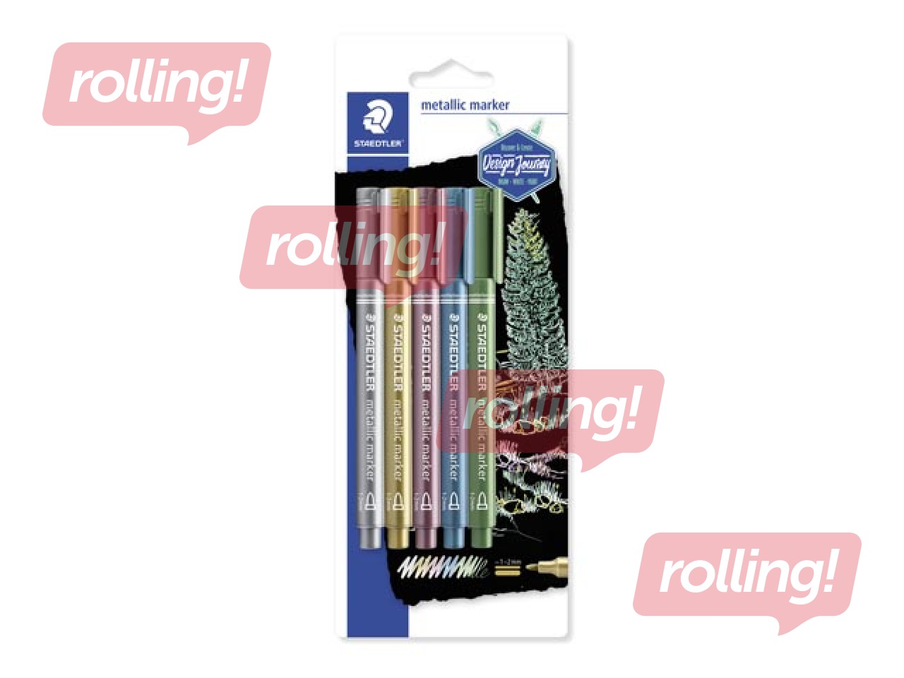 Flomāsteri Staedtler, 8323 metāliskas 5 krāsas
