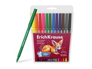 Fibre-tip marker pens ErichKrause, 12 Colors
