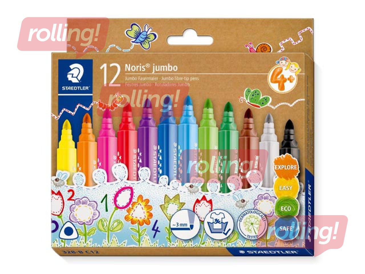 Flomaaustajad Staedtler, Noris jumbo, 12 värvi