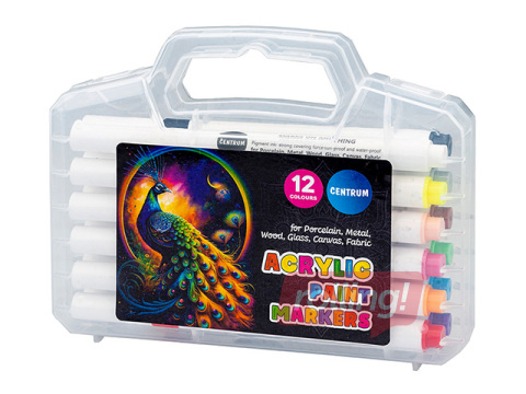 Acrylic markers Centrum, 12 colors