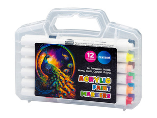 Acrylic markers Centrum, 12 colors