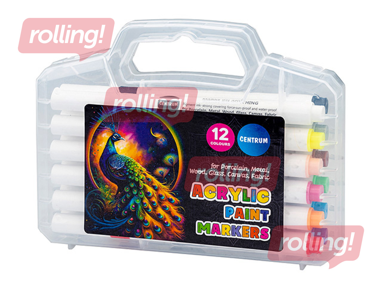 Acrylic markers Centrum, 12 colors