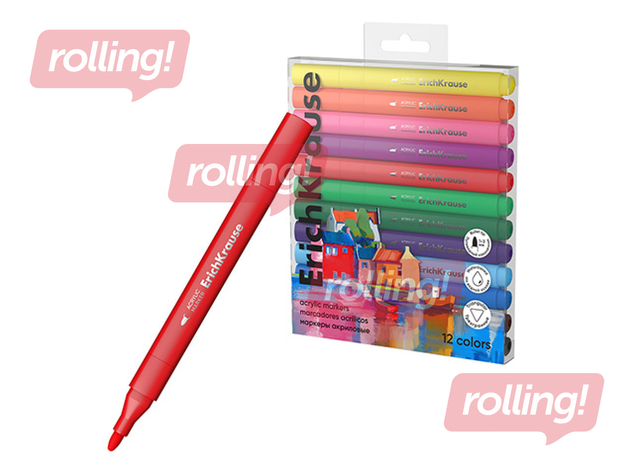 Akrüülmarkerid ErichKrause, Art Spirit, 12 värvi