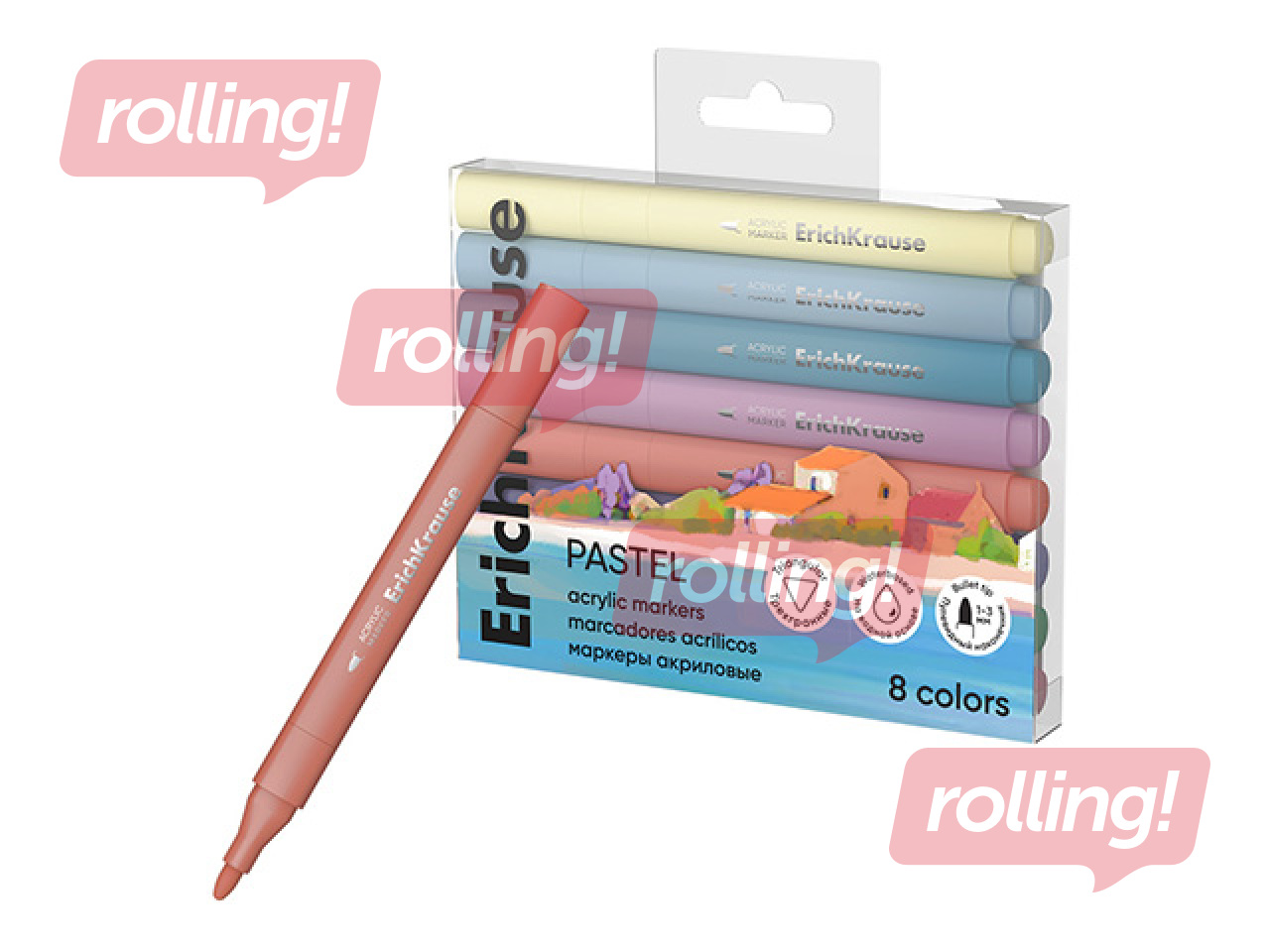 Akrüülmarkerid ErichKrause, Art Spirit Pastel, 8 värvi
