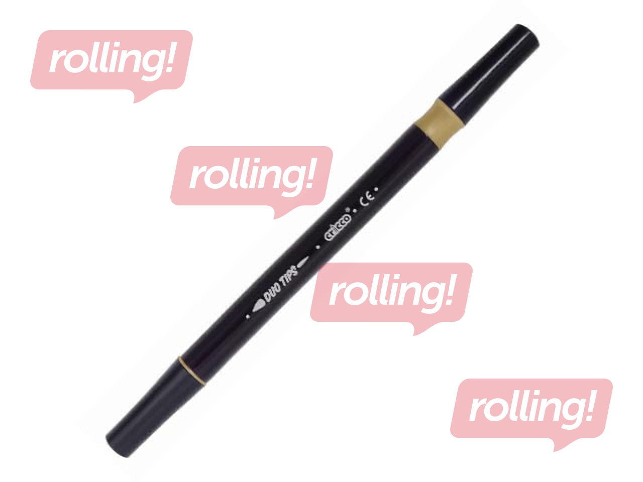 Brush markers Cricco, double sided, gold and silver colour