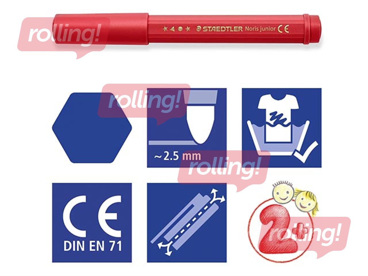 Marker Staedtler Noris junior 329, 6 värvi