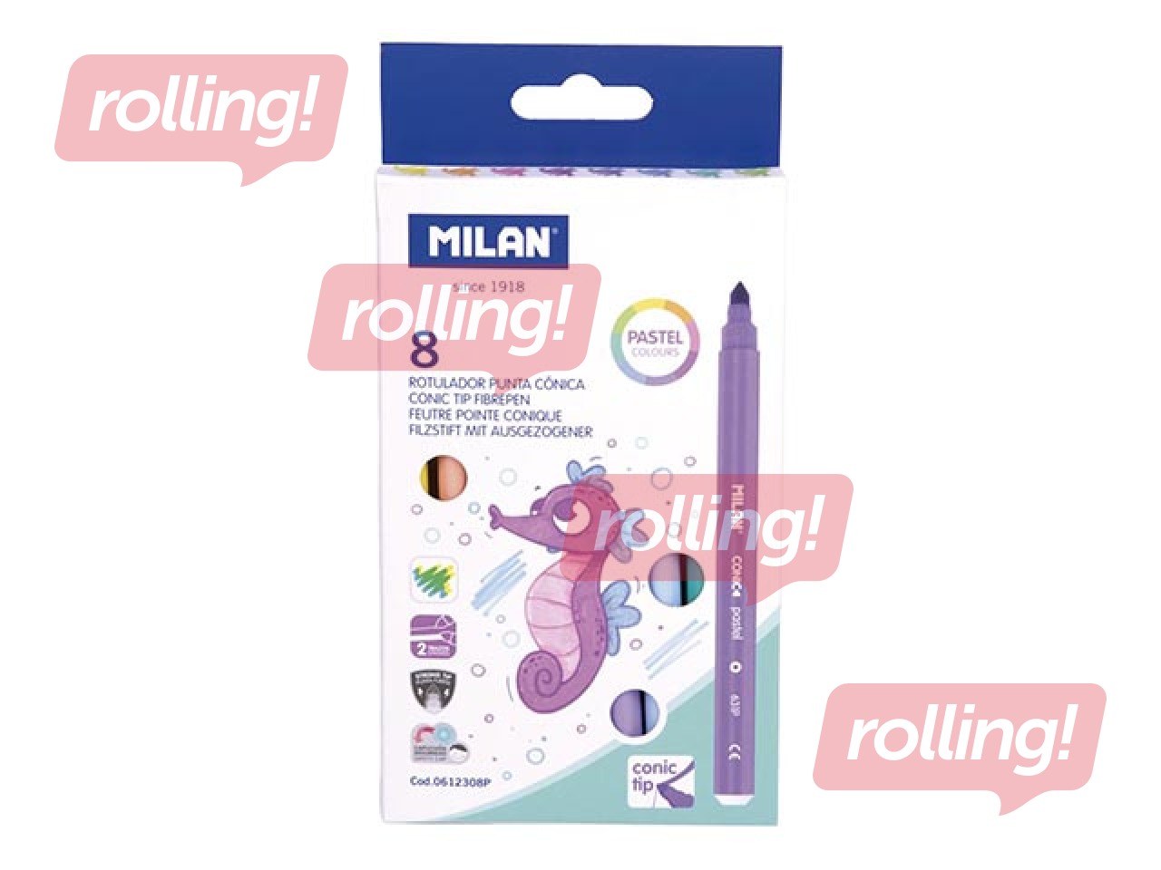 Fibrepens Milan, 8 pastel colours