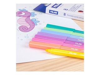 Fibrepens Milan, 8 pastel colours