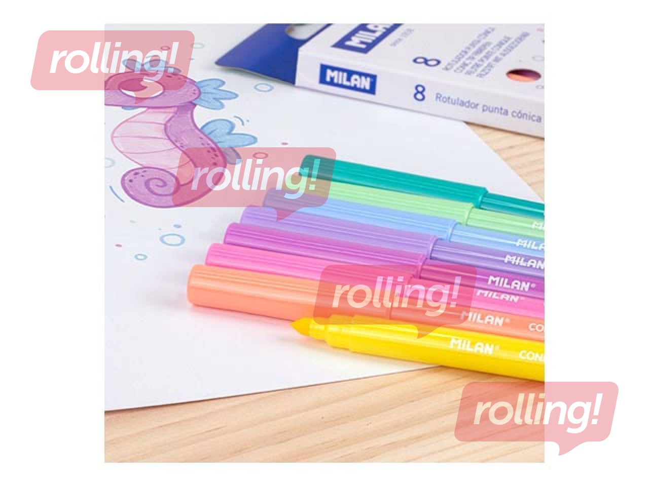Fibrepens Milan, 8 pastel colours