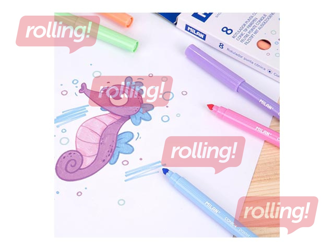 Fibrepens Milan, 8 pastel colours