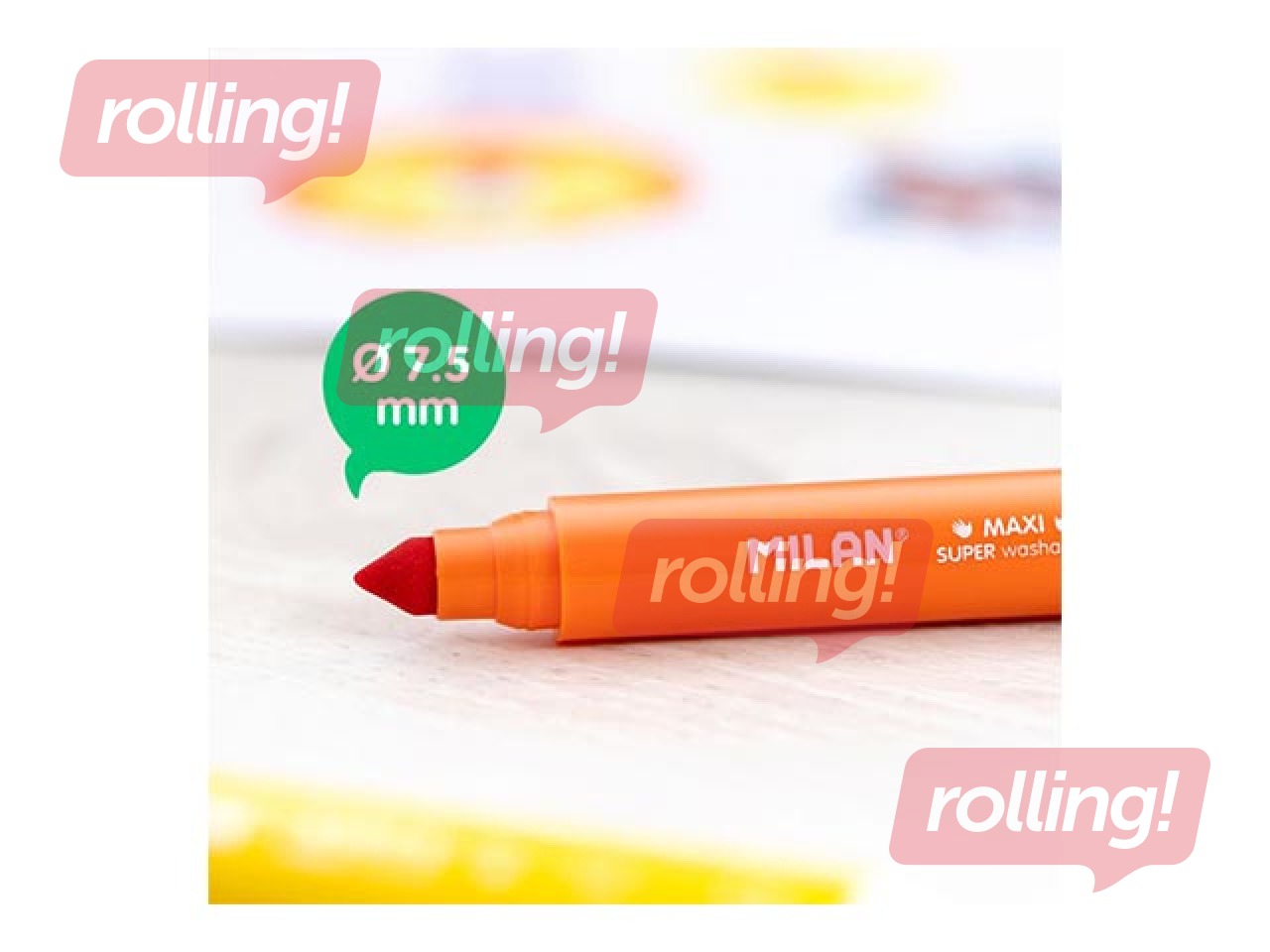 Viltpliiatsid Milan Maxi, hästi väljapestav, 12 värvi