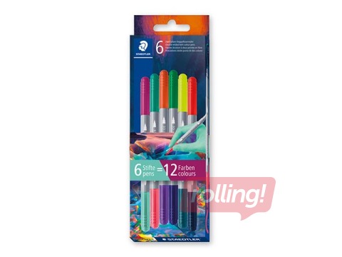 Markeri Staedtler, 3280, topeltotsikud, 12 värvi, 6 tk.