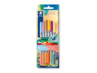 Markers Staedtler, 3280, double-ended, 12 colours, 6 pcs.