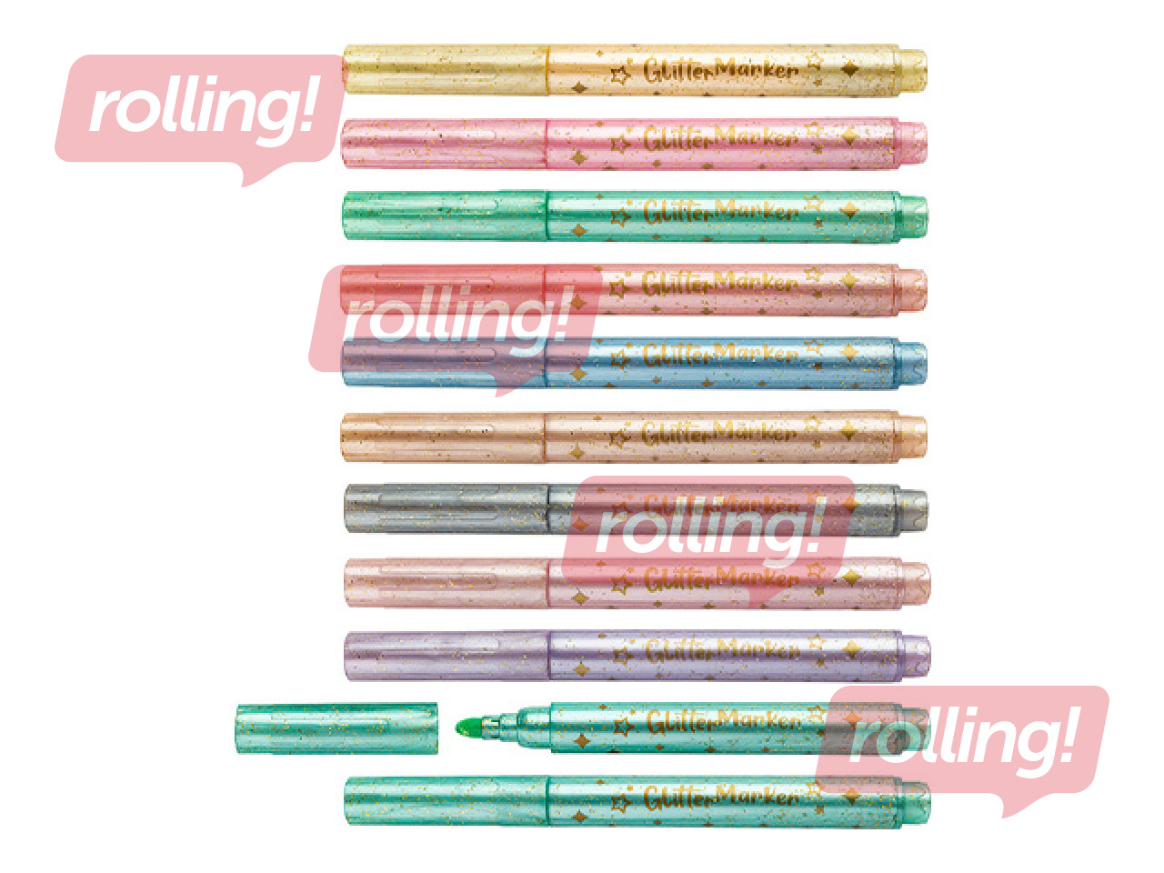 Viltpliiatsid Centrum, JUMBO, PASTEL GLITTER, 10 pastellvärvi