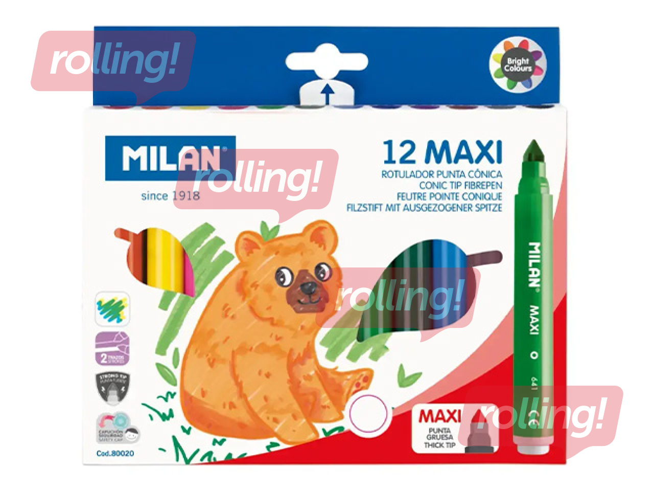 Flomāsteri Milan MAXI, 12 krāsas