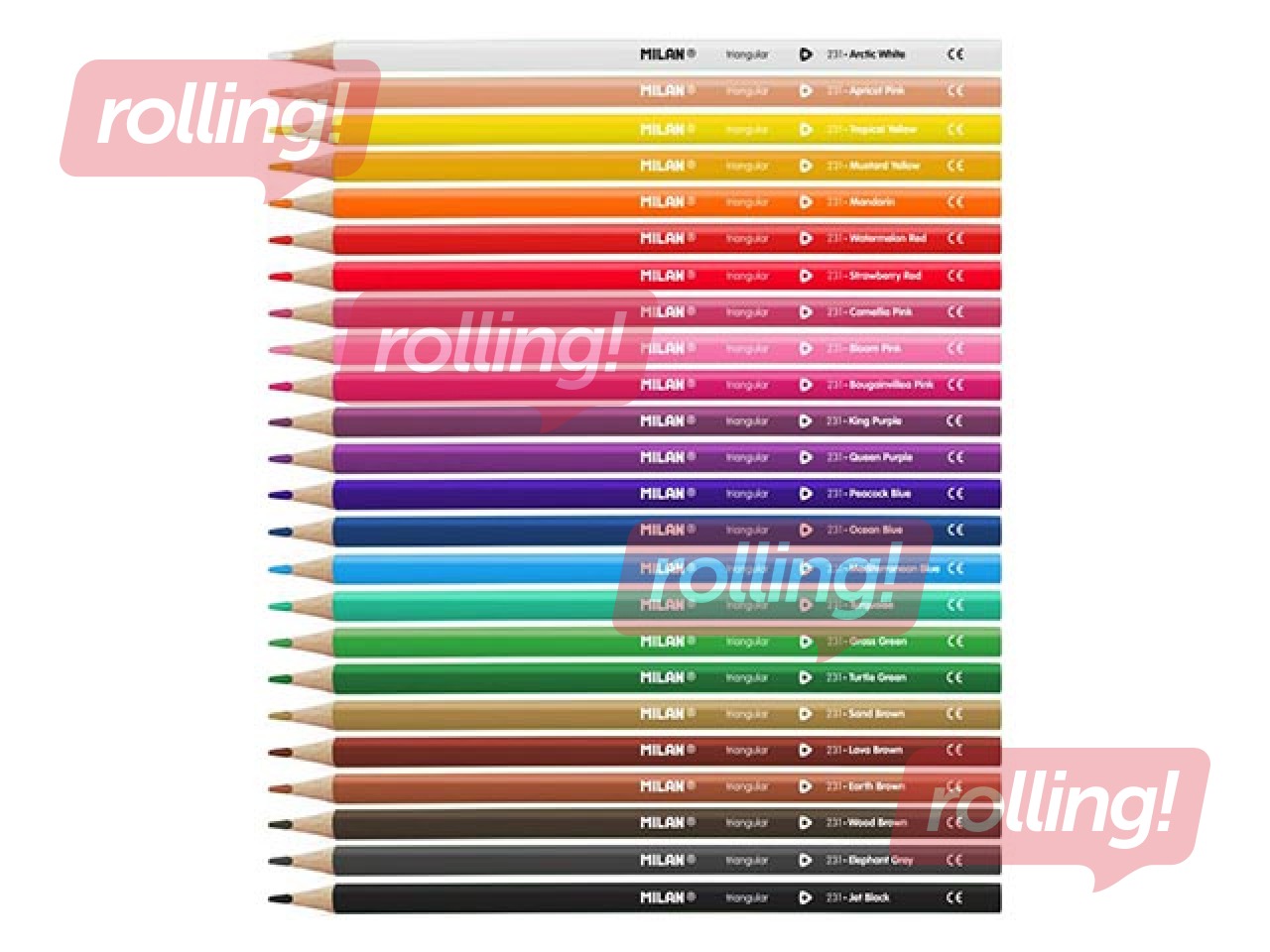 Цветные карандаши MILAN, треугольные, 24 цвета