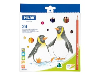 Coloured pencils Milan, triangular, 24 colours