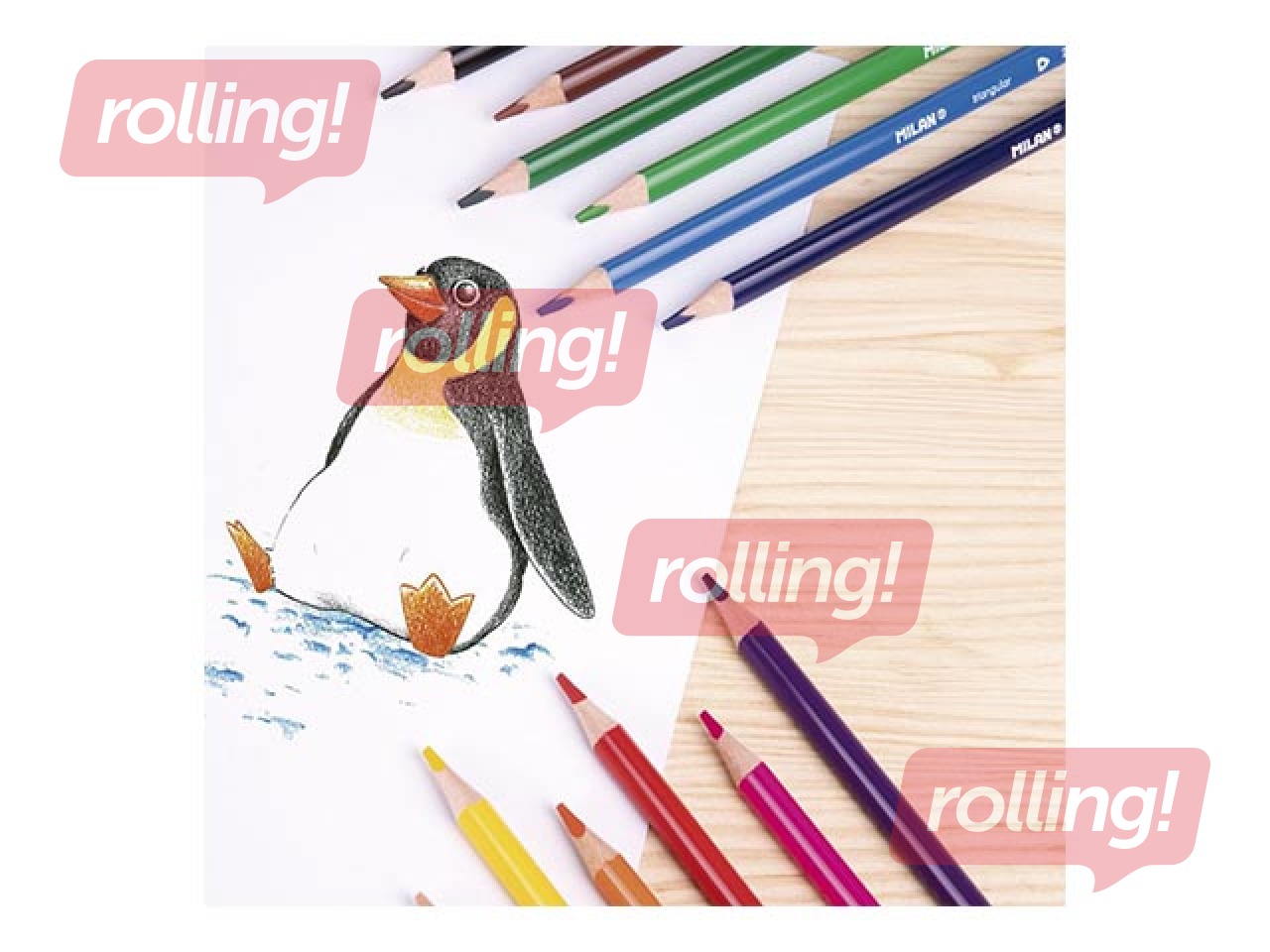 Coloured pencils Milan, triangular, 24 colours