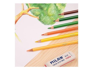 Värvilised pliiatsid Milan, kolmnurkne, 24 värvi