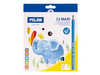 Цветные карандаши Milan Maxi 12 цветов с точилкой