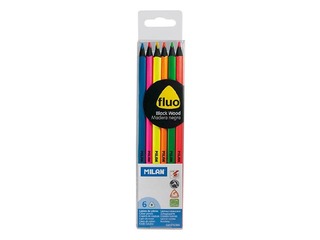 Coloured pencils Milan Fluo, 6 colours