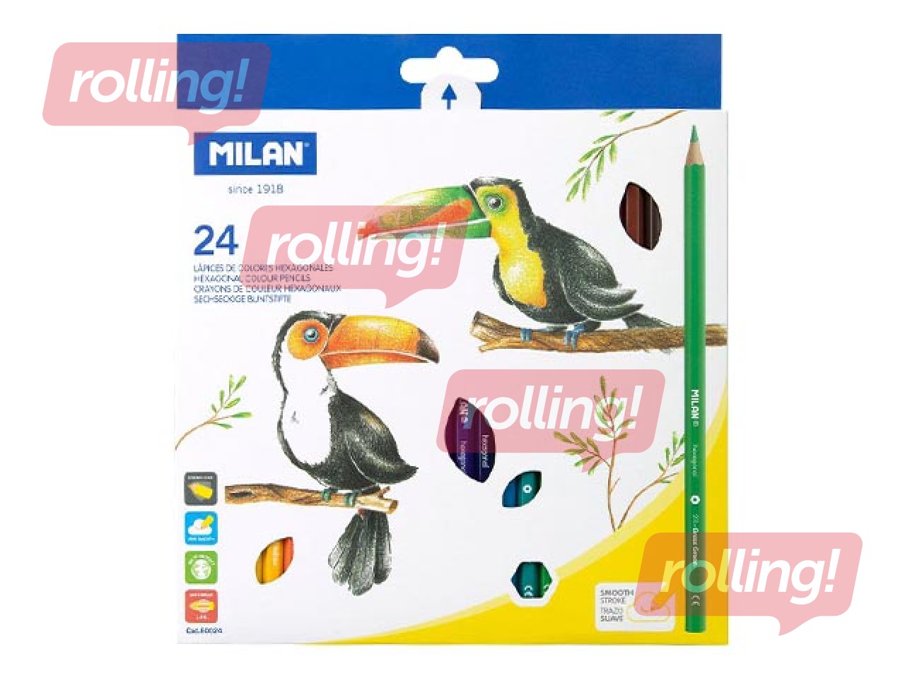 Värvilised pliiatsid Milan, 24 värvi