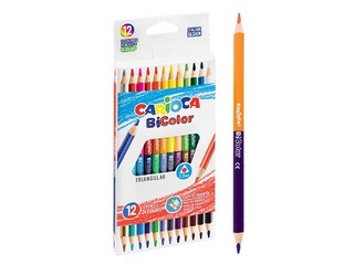 Värvilised pliiatsid Carioca Duo, kolmnurksed, 24 värvi